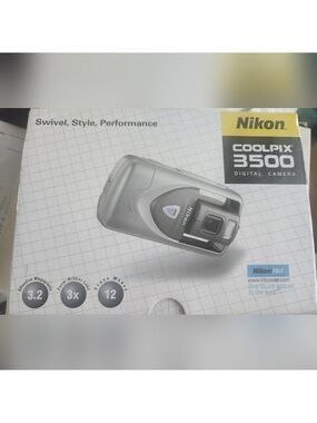 New in Box- Rare Nikon COOLPIX 3500 3.2MP Digital Camera - Silver